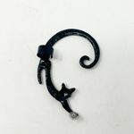 Black Cat Necklace and Ear Cuff Set Halloween Goth Dark Costume Jewelry Photo 2