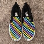 Vans  Asher rainbow mini check slip on shoes Photo 3