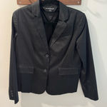 Norma Kamali  Black Single Breasted Stretch Cotton Blazer Jacket Size 10 Photo 0