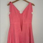Ann Taylor  Linen Tank Dress Shoulder Bow Preppy Coral Brunch Girly Feminine Photo 5