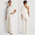Ralph Lauren NEW L. One-Shoulder Jumpsuit in Winter Cream, Size 10 Retail $265 Photo 1