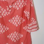 Old Navy Coral Pink Cotton Tunic Blouse Size Large Coral Print Tunic Photo 3