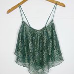 Urban Outfitters Ecote Lace Tiered Nylon Metallic Teal Tank Top Small Fairy Photo 0