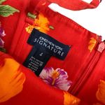Jones New York Y2K  Red Hawaiian Hibiscus Floral Mini Dress Tropical Beach Size 4 Photo 2