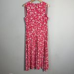 Ralph Lauren Lauren Sleeveless Floral Fit & Flare Midi Dress Womens 12 Pink Chic Photo 8