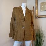 J. Jill Blazer Women’s Size Medium Brown Linen Jacket Lightweight Button Tan Photo 0