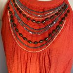 Iz Byer Women’s  Orange Halter Top w/ Embellished Collar Size Large Photo 2