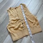 Free People  Cropped Knit Vest Tank Top Yellow (Small) Photo 3