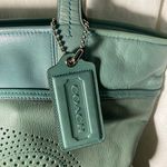 Coach  Audrey seafoam aqua leather tote Photo 2