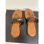 Italian Shoemakers Italian Shoemakers Italian Leather Thong Sandals Black & Gold Accents Size 8 Photo 1