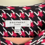 Equipment Magnolia Star Houndstooth Print Dropwaist Dress in Pink & Black size 0 Photo 3