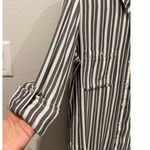 Anthropologie SANCTUARY Black White Striped Buttons Down Long Sleeve Shirt Photo 4