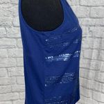 st. john's bay cotton blend sleeveless tank top w/sequins navy blue sz Med Photo 3