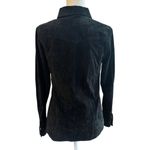 Eddie Bauer Seattle Suede Black Button-Up Shirt XS 100% Leather Washable Photo 2