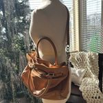 Michael Kors XL Hamilton Crossbody satchel Handbag tan pebble Leather chain Photo 10