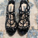 Prada Black Patent Leather Caged Platform Sandals Size 38.5/7.5 Photo 2