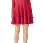 Saylor  Rita Raspberry Red Lace Fit & Flare Long Sleeve Cocktail Mini Dress Large Photo 0