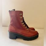 Dr. Martens NWOT  Leona Farrier Leather Platform Heeled Boots Size 38 Photo 2
