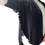 Women's Cardigan Sz One Navy Y2K Open Front Stretch Long Sleeve Sweater Knitwear Blue Photo 3