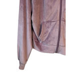 Refuge Hoodie Jacket Womens L Purple Velour Velvet Full Zip Rinestone REBEL NWT Photo 3