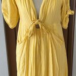 Bel Kazan Yellow Striped Tie-front Dress Photo 0