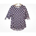 West Loop 2x$18  Size Large Short Sleeve Tunic Top Ties on Sleeves Pink Medallion Photo 4