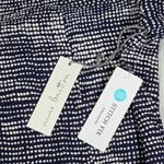 Nine Britton  Deep Navy V Neck Long Sleeve‎ Dotted Blouse M NWT Photo 4