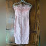 LPA  | Astrid Ostrich Feather Dress Pink Midi Slit Revolve XS Photo 6