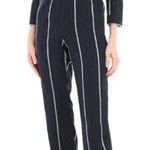 Maje  Faux Wrap Navy Striped Long Sleeve Panti Marine Jumpsuit Size 38/M Photo 0