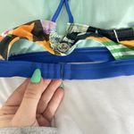 prAna Womens Bikini Top Medium M Floral Comfort High Neck Open-Back Cross Strap Photo 2