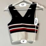 Kendall + Kylie Women's Crop Stripe Sweater Tank Top Cross Back Size Med EUC Photo 2