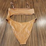 SKIMS Swim Monokini One piece Cut Out with removable straps almond size 4x nwt Photo 1
