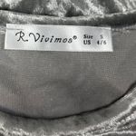 R. Vivimos Womens Silver Metallic Velvet Velour Short Sleeve T Photo 5