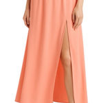 Abercrombie & Fitch Abercrombie - Coral Maxi Skirt Flowy Slit Style Sz S Photo 0