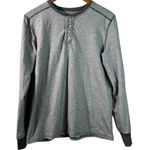 Warm Winter Outdoor Layering Cozy Heather Gray Cotton Long Sleeve Henley Shirt M Size M Photo 0