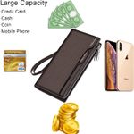 Mens Long Wallet Brown Leather Wallet RFID Blocking Zipper Checkbook Wallet Credit Card Wallet for Men with Removable Card Holder Business Travel Large Capacity, with Gift Box(Brown) Photo 2