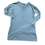 Lafayette 148 New York Cotton Blend V Neck Long Sleeve Tunic Dress Blue Size L Photo 1