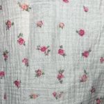 Hippie Rose  Junior’s Tie-Front Gauze Camp Shirt Floral White Button-Up Top Small Photo 10