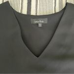 Lea & Viola Black V-Neck Feather Dress sz Small Flapper Sheath Knee Length Vamp Photo 3