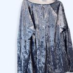 LC Lauren Conrad Velvet Slate Blue Top L Photo 1