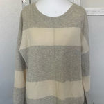 Premise  Gray and Cream Striped Cashmere Sweater Photo 0