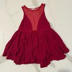 Free People  Intimately Marble Illusion Mesh Tank Top Womens Large Raspberry Red Photo 4