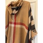Jordann Plaid Poncho‎ Cape Cowl Neck Oversized Ruana Wrap Shawl Casual Tan Size undefined Photo 2