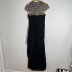 XScape Black Dress Beaded Illusion Mesh & Jersey Gown Size 4 Photo 6