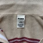 PINK - Victoria's Secret Pink‎ Cambridge Knit Polo Oversized Cropped Sweater large preppy coastal resort Photo 7