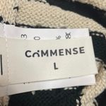 Commense Women's Cream Black Striped Sleeveless Knit Sweater Vest Tank Top Sz L Size L Photo 2