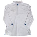 FootJoy Golf Shirt Polo Womens Large 3/4 Sleeve White Blue Dot Greenbrier Logo Photo 4