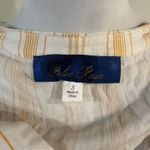 Blue Rain  yellow and white striped tie front blouse Photo 4