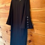 Carmen Marc Valvo  Elegant Black Dress with Flared Sleeves size 6. NWOT Photo 1