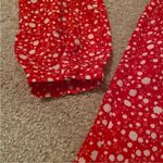 Red and white floral wrap romper, Daphnea paris, ruffles and button, size M Size M Photo 2